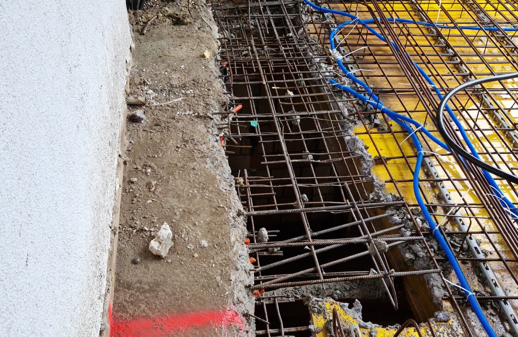 Anschlussarmierung über Schalung